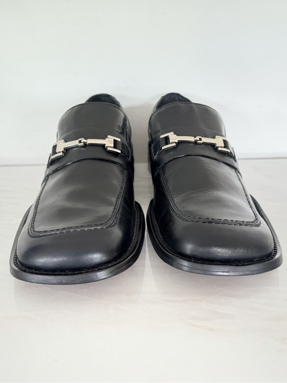 Kenneth Cole Reaction Leather Bit Loafers Men’s 10M Black Slip On Dress Shoes